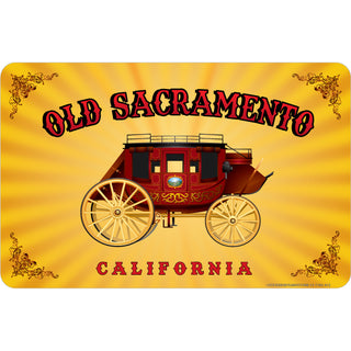 Old Sacramento  CA   Red Stagecoach Sticker