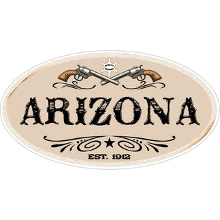 Arizona   Tan Pistol Oval Sticker