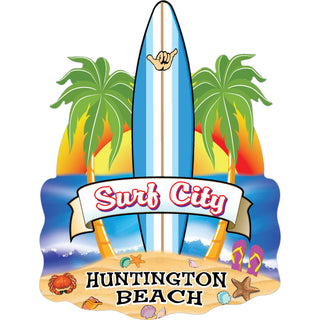 Huntington Beach Surf City Surfboard Island Sticker