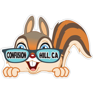 OK4 Confusion Hill  CA Squirrel Look Over Sticker