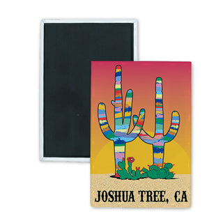 Joshua Tree  CA   Colorful Cactus Rectangle Badge Magnet
