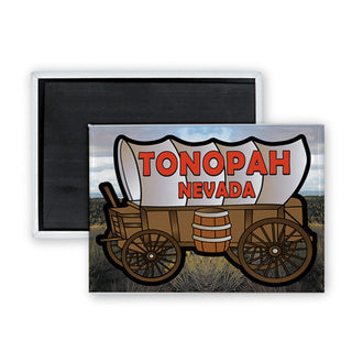 Tonopah  NV Covered Wagon Rectangle Badge Magnet