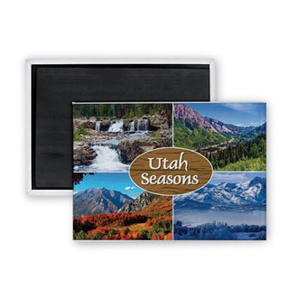 UTAH 4 SEASONS Rectangle Badge Magnet