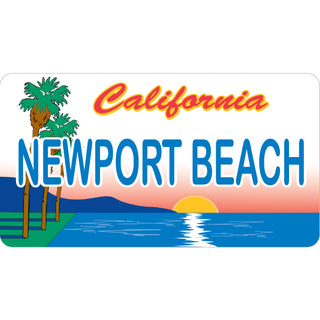 OK4 Newport Beach  CA Sunset Palms License Plate (00116) Sticker