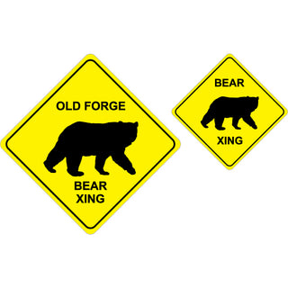Old Forge   Walking Bear Crossing Sign Sticker