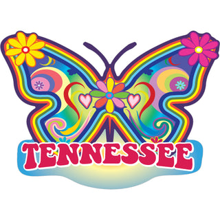 Tennessee   Hippie Butterfly Sticker