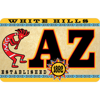 White Hills  AZ Kokopelli w Big Letters Sticker