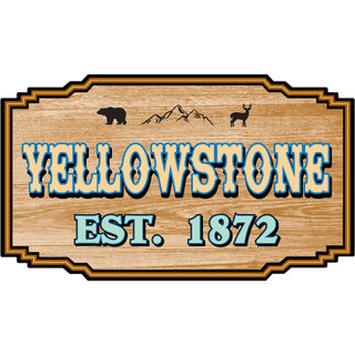 Wood Icon Sign   Yellowstone National Park Wood Icon Sign Sticker