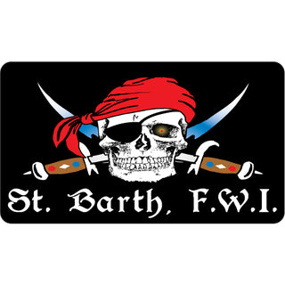St Barth Pirate with Crossed Swords Sticker