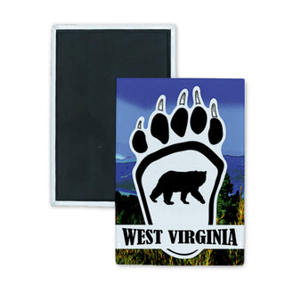 West Virginia   Bear Paw Rectangle Badge Magnet