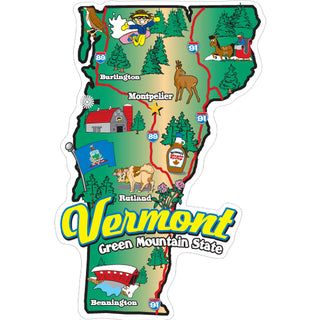 Vermont   Vermont State Map Sticker