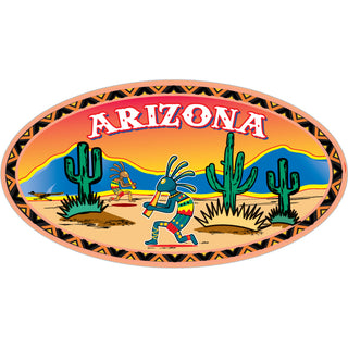 Arizona Kokopelli Desert Oval Sticker
