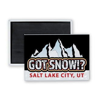 Salt Lake City  UT   Got Snow Rectangle Badge Magnet