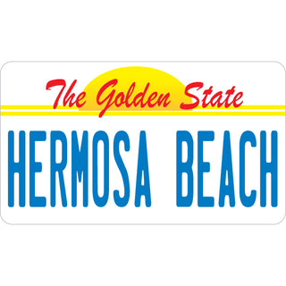 Hermosa Beach   GOLDEN STATE LICENSE PLATE Sticker