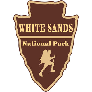 White Sands National Park   Hiker Silhouette Arrowhead Sticker