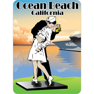 Ocean Beach California Sailor Kiss Sticker