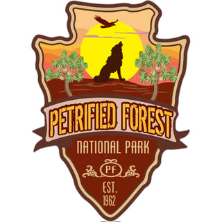 Petrified Forest National Park   Desert Arrowhead w Joshua Trees Sticker