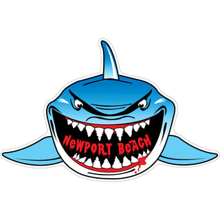 Newport Beach CA Shark Front View Sticker