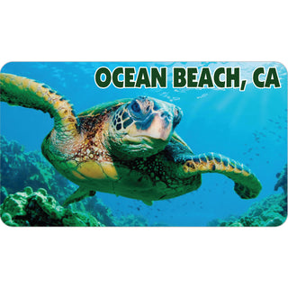 OK4 Ocean Beach Sea Turtle Photo   Business Card Sized Sticker Sticker
