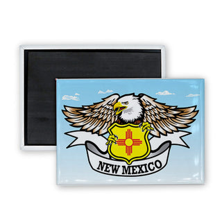 New Mexico   Eagle Holding Route 66 Shield Rectangle Badge Magnet