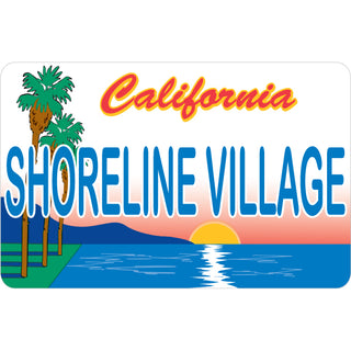 Shoreline Village   California Palms Sunset License Plate Sticker