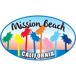 Mission Beach  California   8 Colored Palms Water Sticker