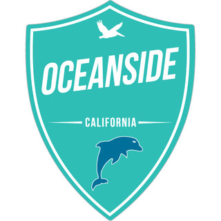 OK4 Oceanside  CA Teal Shield w Dolphin Sticker
