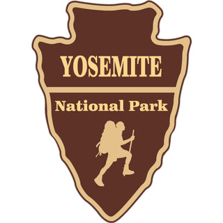 Yosemite National Park   Hiker Silhouette Arrowhead Sticker