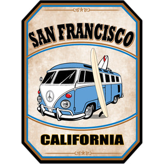 San Francisco  California   Bus Corner View Cut Corners Vertical Sticker
