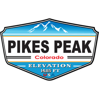 OK4 Pikes Peak  CO Shield Blue Elevation Sticker