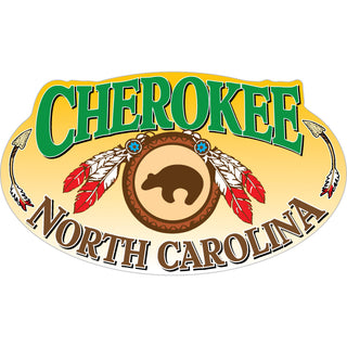Cherokee  North Carolina   Feathers & Bear Icon Sticker