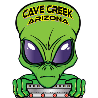 Cave Creek  Arizona   Alien Looking Over Sticker