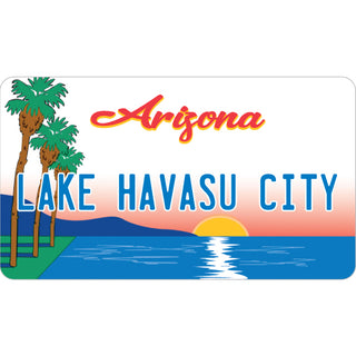 Lake Havasu City  Arizona   Palm Sunset License Plate Sticker