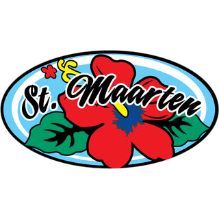 St. Maarten Red Hibiscus Sticker