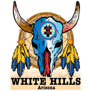 White Hills  AZ Skull w Suncatcher Sticker