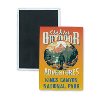 Kings Canyon National Park   Wild Outdoors Adventures Rectangle Badge Magnet