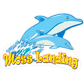 OK4 Moss Landing Splashing Dolphins Large Sticker (00100) Sticker