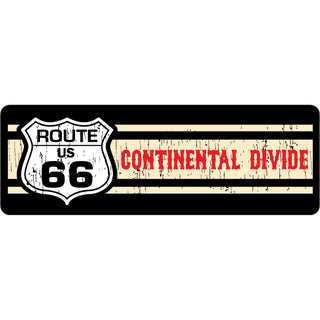 Continental Divide   Distressed Tan Strip Route 66 Shield Sticker