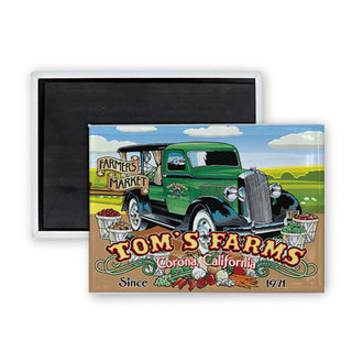 Farmers Market Logo   Toms Farms Farmers Market Logo Rectangle Badge Magnet