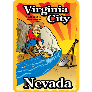 Virginia City Nevada   Gold Miner Sticker
