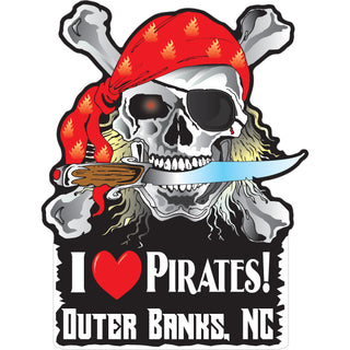 Outer Banks I Heart Pirates Sticker