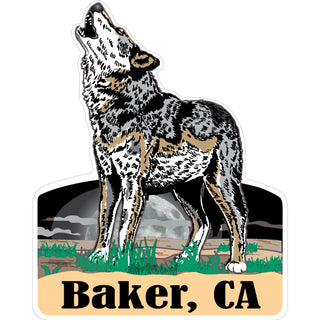 Baker  CA Howling Wolf Sticker