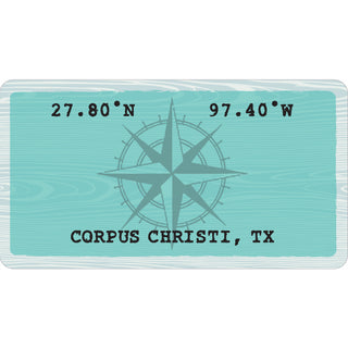 Corpus Christi  TX   Latitude & Longitude Blue Sign Sticker