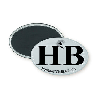 Huntington Beach  CA Surfer Oval Oval Badge Magnet