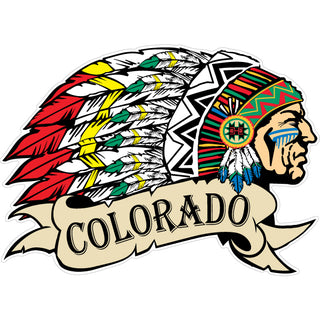 OK4 Colorado Wide Indian Chief Side view (00058) Sticker