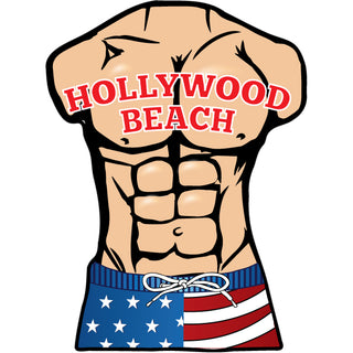 OK4 Hollywood Beach Mens Torso US Shorts Sticker