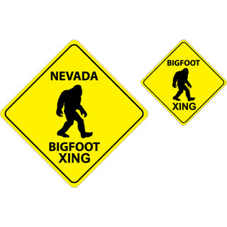 Nevada   Bigfoot Warning Signs Sticker