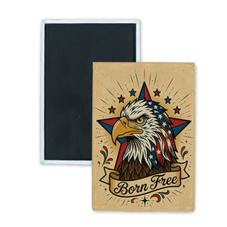 Born Free USA Eagle Rectangle Badge Magnet