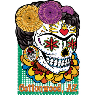Cottonwood  AZ   Frida Sugar Skull Sticker