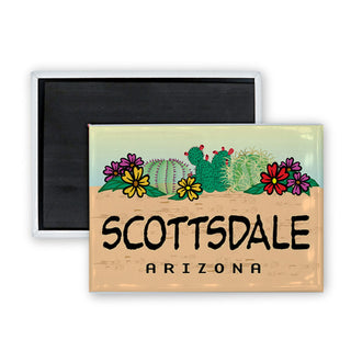 Scottsdale  AZ Triple Cactus (00024)   rectangle badge magnet Rectangle Badge Magnet